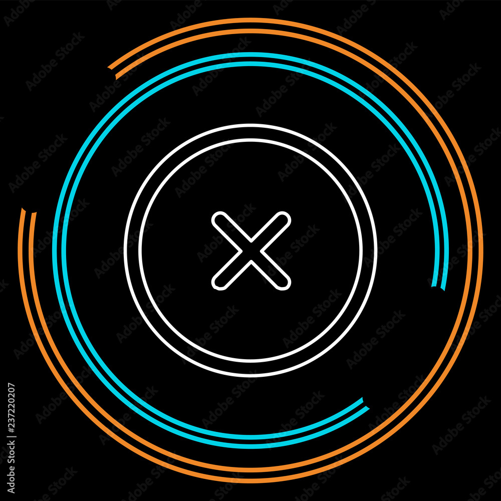 Delete icon - no sign, close symbol vector, cancel, wrong and reject illustration