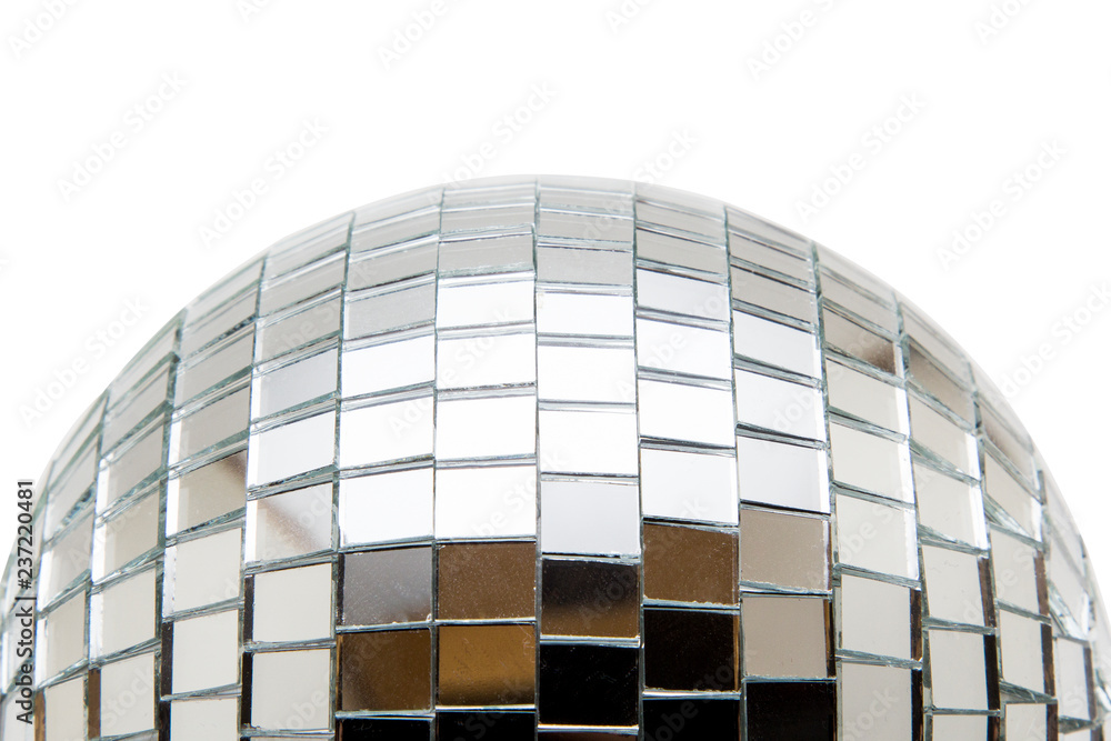 Fototapeta premium Mirror disco ball isolated on white background