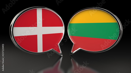 Denmark and Lithuania flags with Speech Bubbles. 3D illustration Free Download Denmark and Lithuania flags with Speech Bubbles. 3D illustration - GFXLoad
