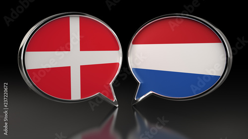 Denmark and Netherlands flags with Speech Bubbles. 3D illustration Free Download Denmark and Netherlands flags with Speech Bubbles. 3D illustration - GFXLoad