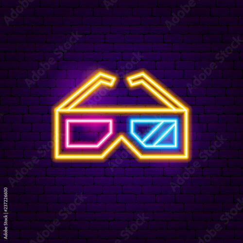 3D Glasses Neon Sign