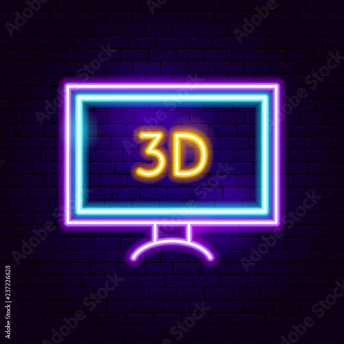 3D TV Neon Sign
