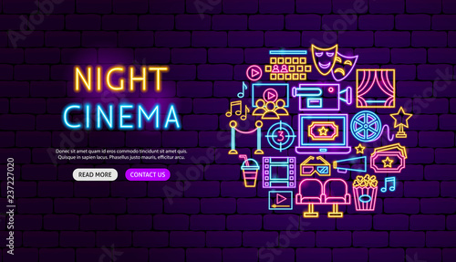 Cinema Neon Banner Design