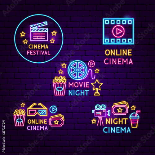 Cinema Neon Label Set