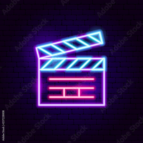 Movie Clapper Neon Sign