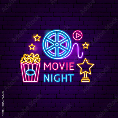Movie Night Neon Sign