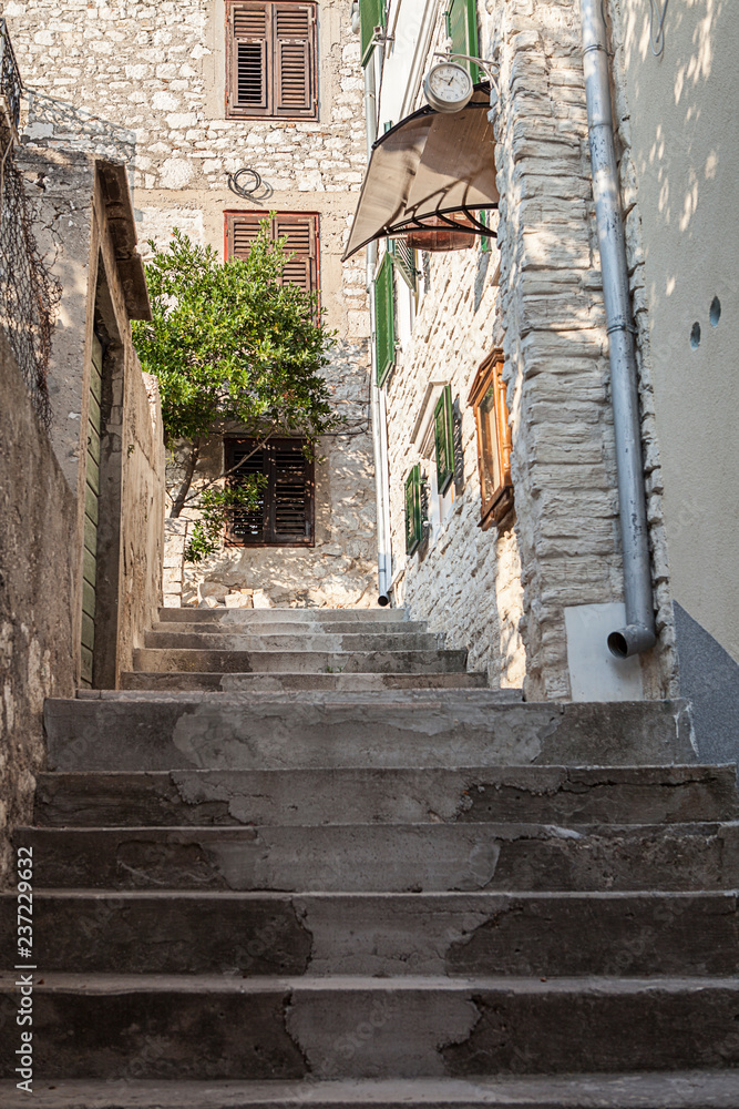 Historic old town in Sibenik, Croatia. Balkans in Europe