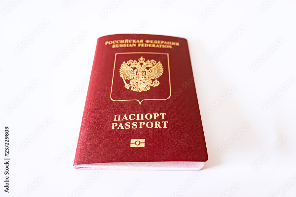 Russian international passport on white background Russian international passport on white background