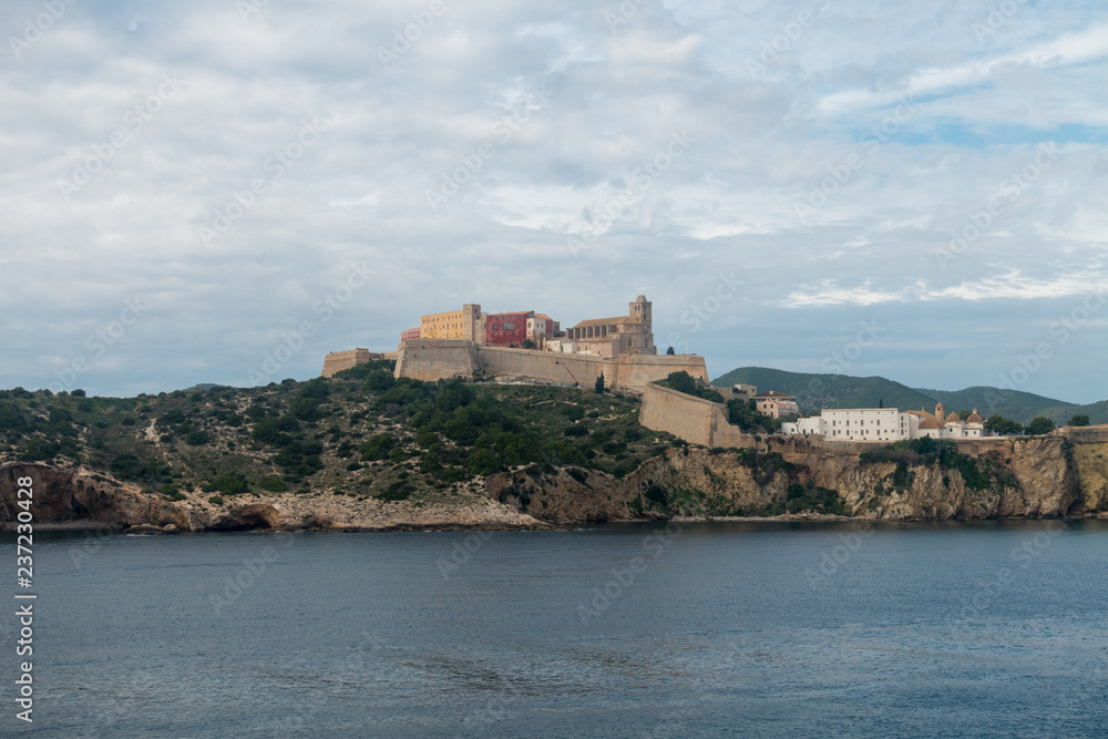 The town of Ibiza from the Mediterranean Sea