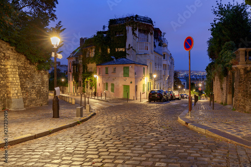 Paris. Old street on the Montmartre hill. © pillerss