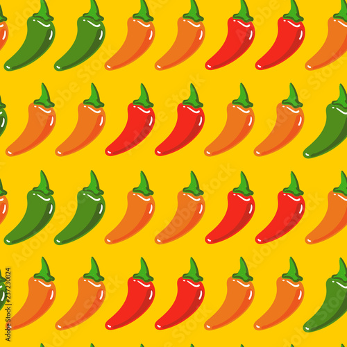 Vector Seamless Pattern of Jalapeno Peppers