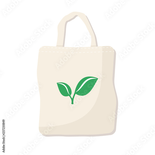 jutebeutel Stofftasche Flat Design isoliert auf weißem Hintergrund