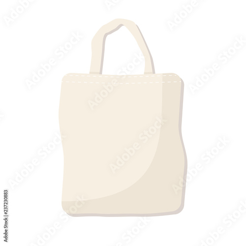 jutebeutel Stofftasche Flat Design isoliert auf weißem Hintergrund