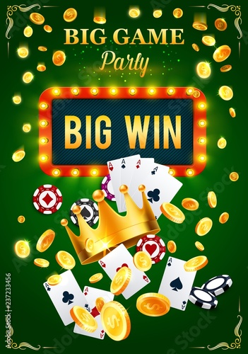 Casino invitation poster for gambling game party