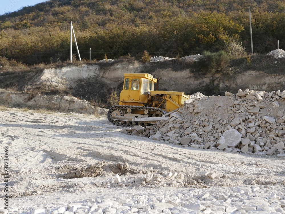 bulldozer on construction site