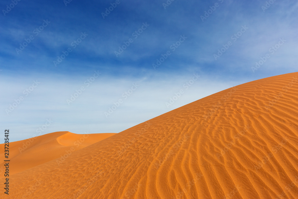 Big sand dunes in desert