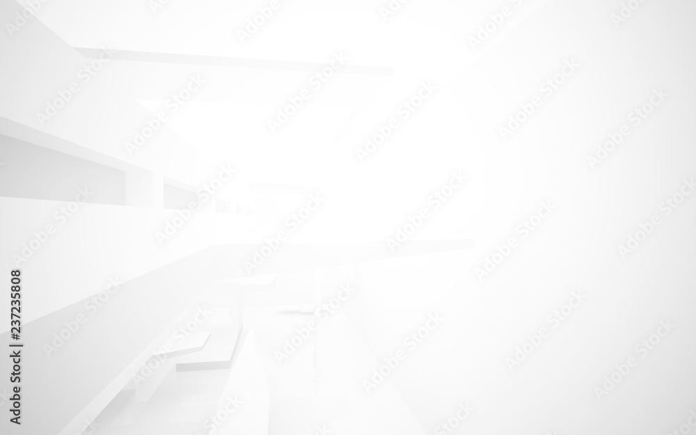 Abstract white interior highlights future. Architectural background. 3D illustration and rendering Abstract white interior highlights future. Architectural background. 3D illustration and rendering