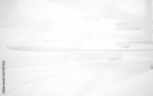 White smooth abstract architectural background whith gray lines . 3D illustration and rendering photo