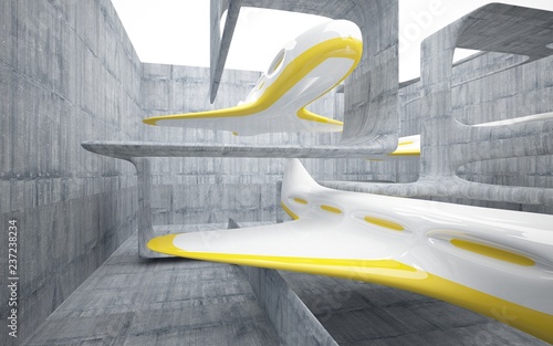 Empty dark abstract concrete smooth interior  . Architectural background. 3D illustration and rendering