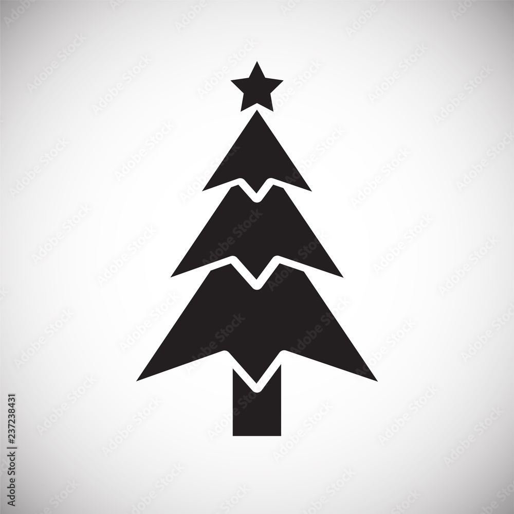 Christmas tree icon on white background for graphic and web design, Modern simple vector sign. Internet concept. Trendy symbol for website design web button or mobile app