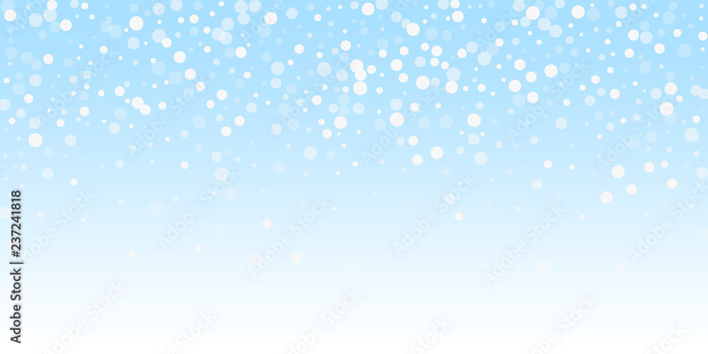 White dots Christmas background. Subtle flying sno