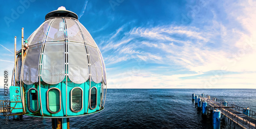 Fototapeta Naklejka Na Ścianę i Meble -  Ruegen - Diving bell at the baltic sea resort Sellin pier -  Germany, Europe