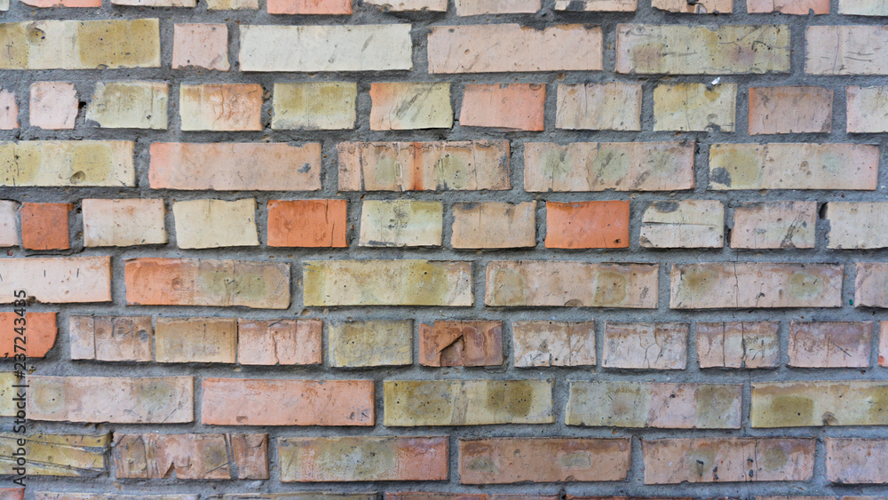 Block brick old gradient wall close-up texture Block brick old gradient wall close-up texture