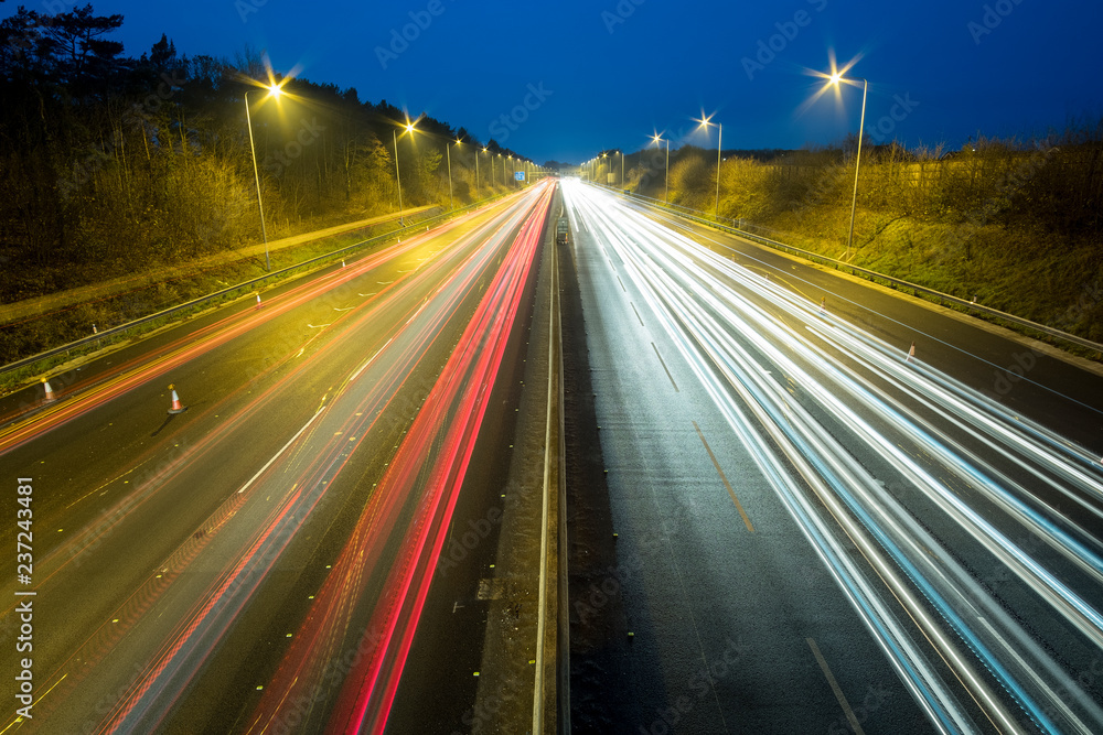 Motorway traffic light trails