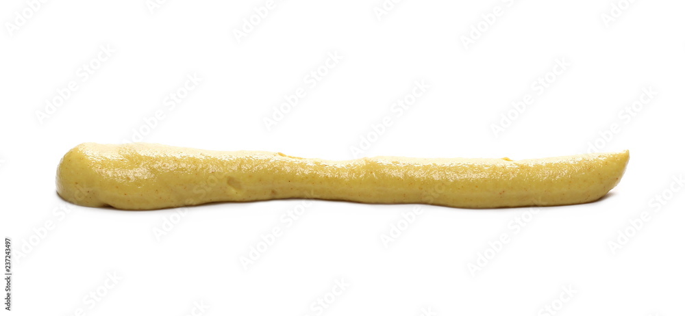 Yellow mustard sauce, spread isolated on white background Yellow mustard sauce, spread isolated on white background