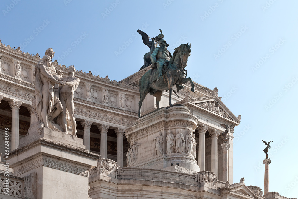 Rome, Italy, Statue of Victor Emmanuel II, The Altar of the Fatherland, Altare della Patria, DETAIL