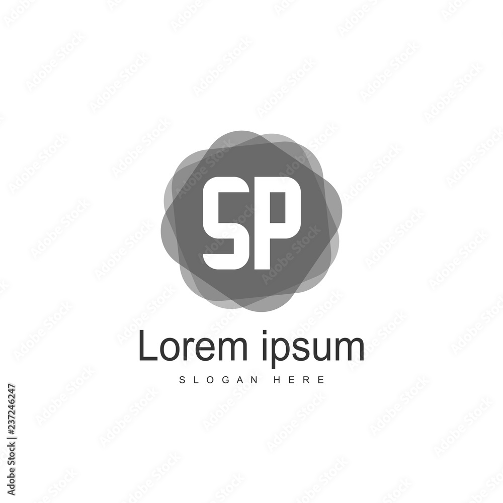 Initial letter SP Logo Template. Minimalist letter logo Initial letter SP Logo Template. Minimalist letter logo