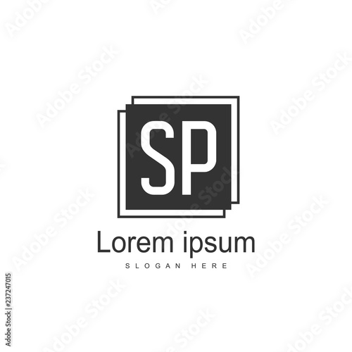 Initial letter SP Logo Template. Minimalist letter logo