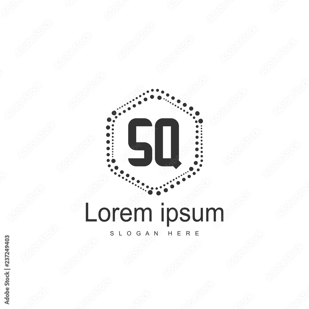 Initial letter SQ Logo Template. Minimalist letter logo Initial letter SQ Logo Template. Minimalist letter logo