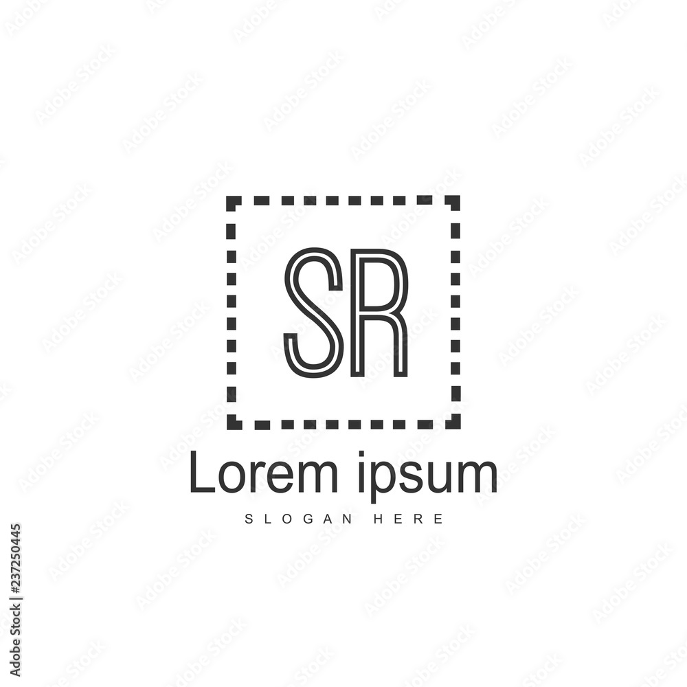 Initial letter SR Logo Template. Minimalist letter logo