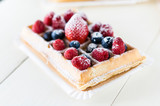 Waffles with fruit