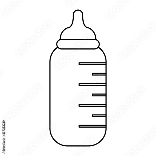 Baby bottle symbol black and white