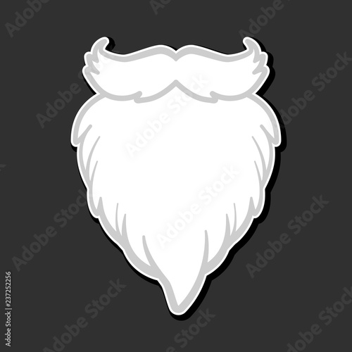White furry vector Santa Claus beard isolated