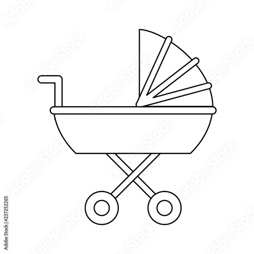 Baby pram cart black and white