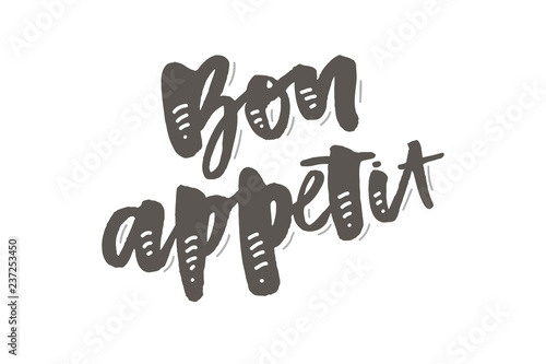 Bon appetit 2 lettering calligraphy brush design ink black