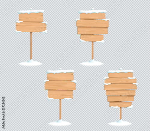Wooden Sign Winter Snow 3d Stacked Planks List Set