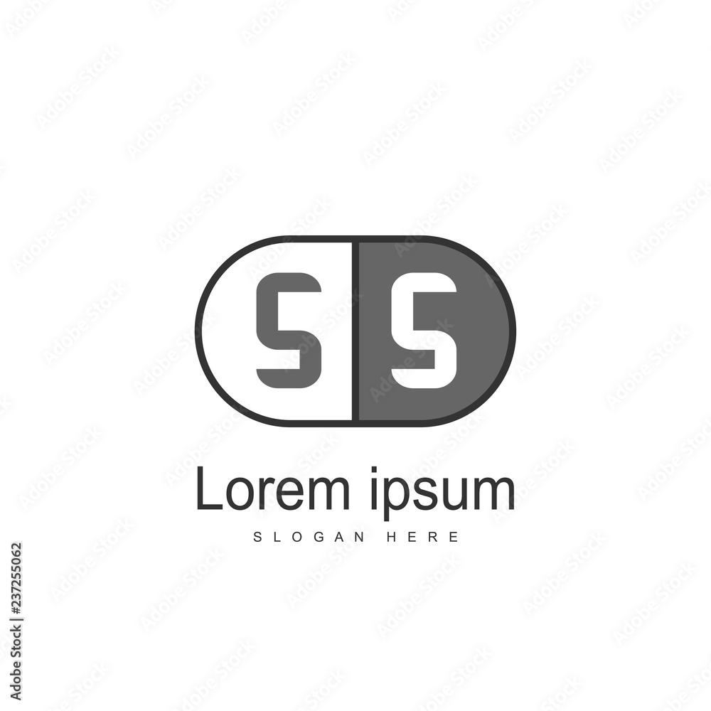 Initial letter SS Logo Template. Minimalist letter logo