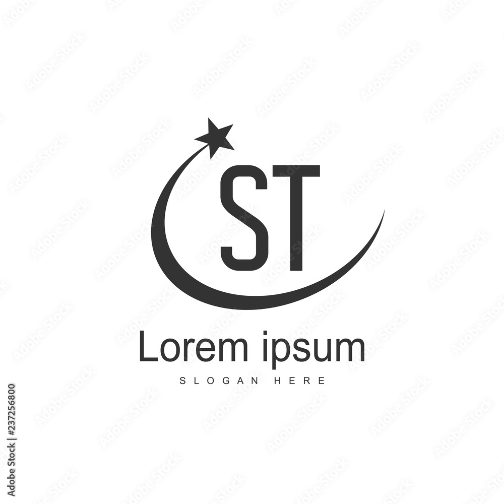 Fototapeta premium Initial letter ST Logo Template. Minimalist letter logo