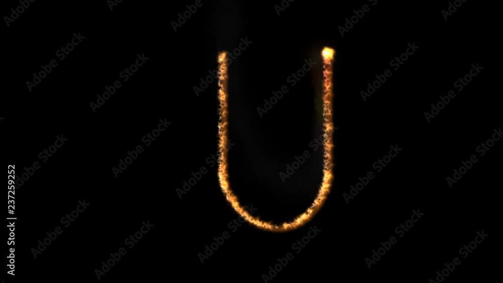 U - ABC Animated Letters Written With Fire With Alpha Channel U - ABC Animated Letters Written With Fire With Alpha Channel