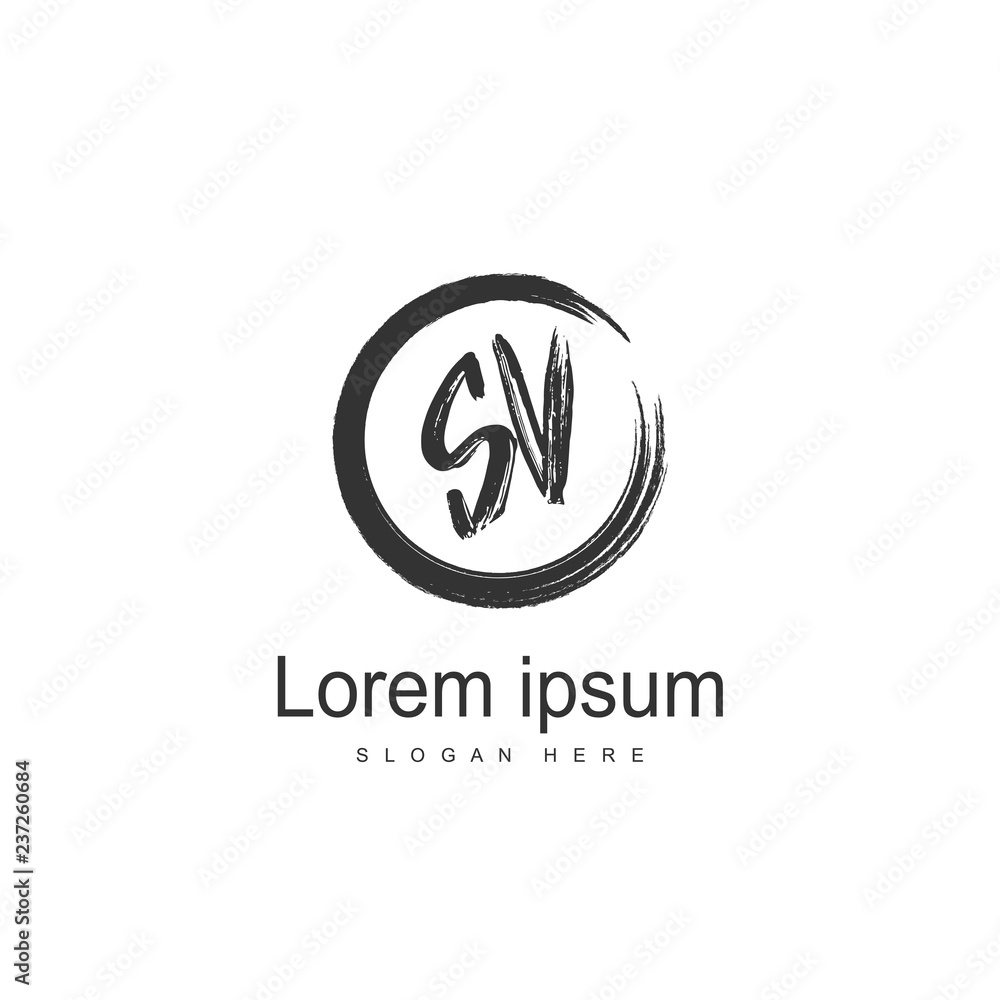 Obraz premium Initial letter SV Logo Template. Minimalist letter logo