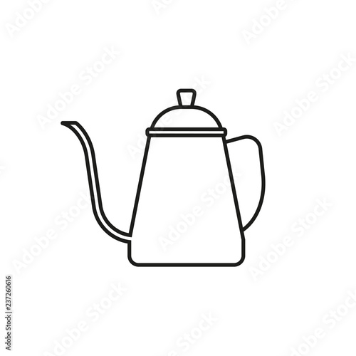 Coffee kettle line icon. Vector illustration.
