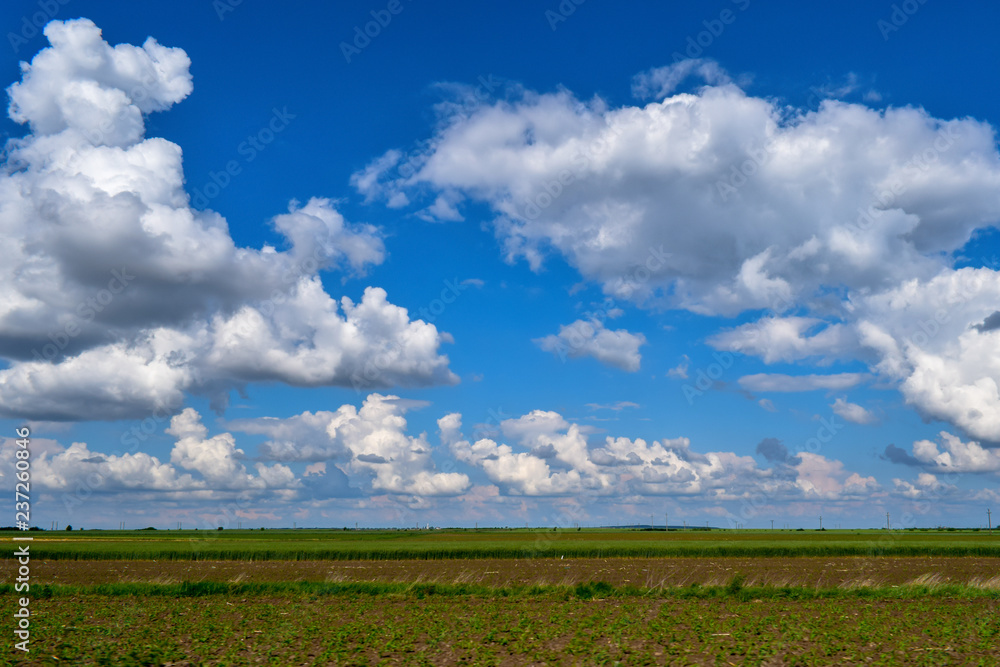 Panoramic View Of The Sky That Meets The Spring Horizon, Romania