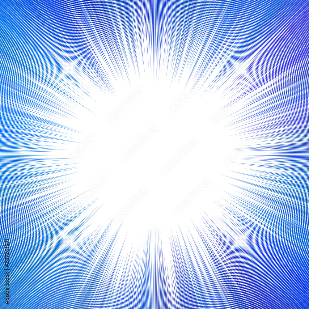 Blue hypnotic abstract sun burst background design - vector explosive illustration with blank space in the center Blue hypnotic abstract sun burst background design - vector explosive illustration with blank space in the center