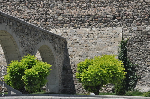 Rabati Castle in Georgia. Historic place. A castle on the hill with króżganki and towers.