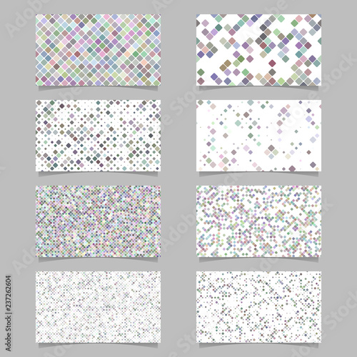 Abstract diagonal square pattern mosaic card background template set - vector graphic design
