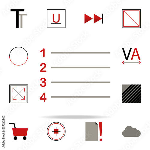 numbering icon. text editor icons universal set for web and mobile